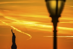 Statue of Liberty and lamp post